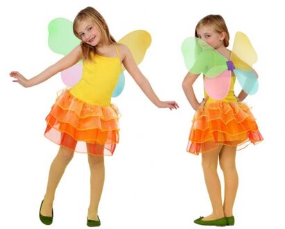 Atosa Geel met oranje vlinder jurkje voor meisjes