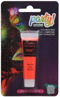 Atosa grimeer schmink - Glow in the Dark - neon oranje - 14 gram - carnaval/verkleed thema