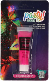 Atosa grimeer schmink - Glow in the Dark - neon roze - 14 gram - carnaval/verkleed thema - Schmink