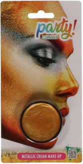 Atosa grimeer schmink metallic - goud - 7 gram - carnaval/verkleed thema Goudkleurig