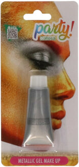 Atosa grimeer schmink - voor grotere vlakken - zilver - 13 gram - carnaval/verkleed thema