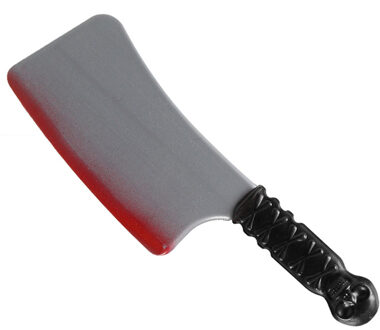 Atosa Groot killer cleaver mes - plastic - 38 cm - Halloween verkleed wapens - met bloed Rood