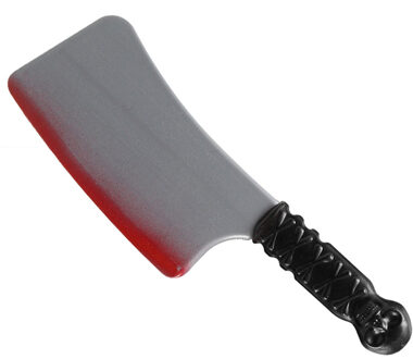 Atosa Groot killer cleaver mes - plastic - 38 cm - Halloween verkleed wapens - met bloed - Verkleedattributen Rood