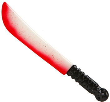Atosa Grote machete/mes - plastic - 41 cm - Halloween verkleed wapens accessoires - Verkleedattributen Rood