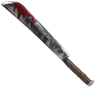 Atosa Grote machete/zwaard met bloed - plastic - 74 cm - Halloween/ridders verkleed wapens - Verkleedattributen Rood