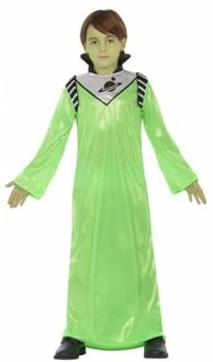 Atosa Halloween - Groene Alien Koning Zharor Verkleedkleding Voor Jongens 116 (5-6 Jaar) - Carnavalskostuums Multikleur