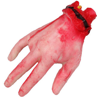 Atosa Halloween/horror nep afgehakte lichaamsdelen - bebloede hand - 22 x 12 cm - decoraties Multi