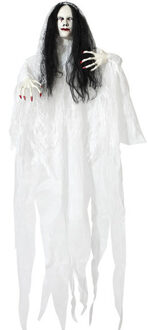 Atosa Halloween/horror thema hang decoratie Geest/Spook - met LED licht en geluid - griezel pop - 120 cm Multi