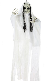 Atosa Halloween/horror thema hang decoratie geest/spook pop - met LED licht - enge/griezelige pop - 100 cm