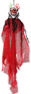 Atosa Halloween/horror thema hang decoratie horror clown - enge/griezelige pop - 60 cm