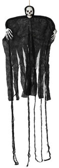 Atosa Halloween/horror thema hang decoratie spook/skelet - enge/griezelige pop - 100 cm Zwart