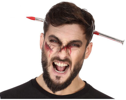 Atosa Halloween/horror verkleed hoofdband - dikke pech - spijker door je hoofd - kunststof