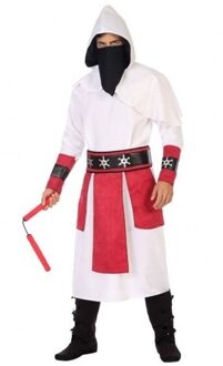 Atosa Halloween Ninja verkleedpak wit/rood voor heren XL - Carnavalskostuums Multikleur