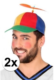 Atosa Helikopterpet met gekleurde propeller - 2x - voor volwassenen - polyester