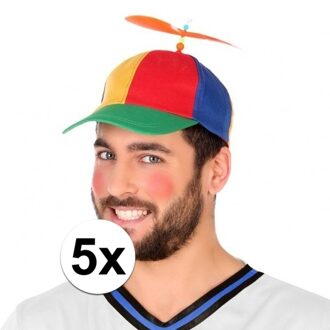 Atosa Helikopterpet met gekleurde propeller - 5x - voor volwassenen - polyester
