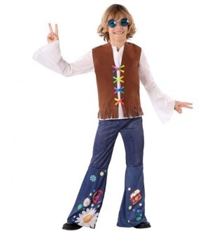 Atosa Hippie/Flower Power/jaren 60 kostuum voor jongens - Verkleedkleding - Carnaval 128 (7-9 jaar)