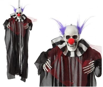 Atosa Horror clown feest hangdecoratie pop 46 cm - Horror thema feest decoratie - Killer clown