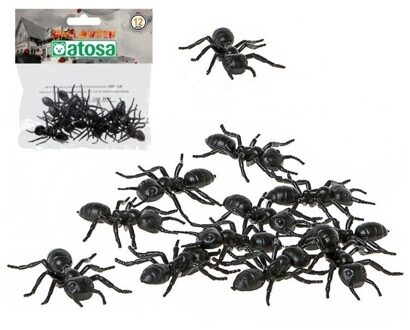 Atosa Horror decoratie mieren - 12x - plastic - 5 cm - Halloween dieren - Feestdecoratievoorwerp