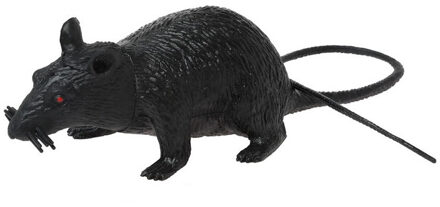 Atosa Horror decoratie rat zwart 22 cm - Feestdecoratievoorwerp