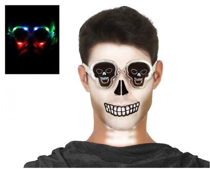 Atosa Horror doodskop verkleed bril met verlichting voor volwassen