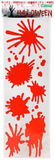 Atosa Horror/halloween raamsticker - Bloederige vlekken en spetters - 46 x 13 cm - Feestartikelen/versiering - Feeststickers