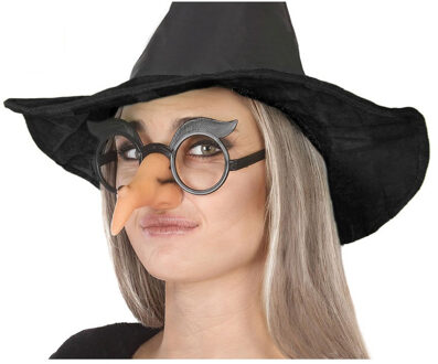 Atosa Horror/Halloween verkleed accessoires bril met heksen neus Multi