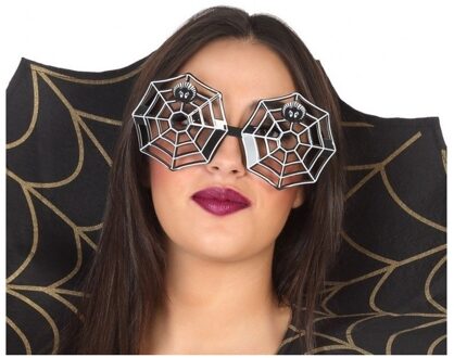 Atosa Horror spinnenweb verkleed bril voor volwassenen Grijs