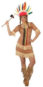 Atosa Indiaan verkleed kostuum -  Indianen verkleed jurkje voor dames - carnavalskleding - voordelig geprijsd XS/S (34-36)