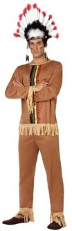Atosa Indiaan verkleed kostuum - Indianen verkleed pak voor heren - carnavalskleding - One size;;