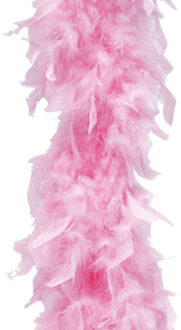 Atosa Kerst boa - veren slinger - roze - 180 cm - 45 gram - kerstboomversiering - kerstslinger