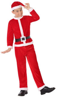 Atosa Kerstman verkleed kostuum - voor kinderen - 4 delig - polyester - kerstmannenpak