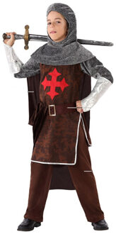 Atosa Middeleeuwse ridder verkleedkostuum - kinderen - bruin - carnaval - 5-delig 116 (5-6 jaar)