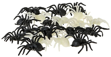 Atosa Nep spinnen/beestjes - set 20x stuks - kunststof - 4 x 6 cm - zwart - nep/namaak - halloween thema