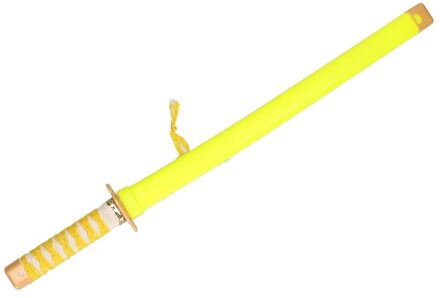 Atosa Ninja vechters zwaard - verkleed wapen - geel - 65 cm - speelgoed zwaarden