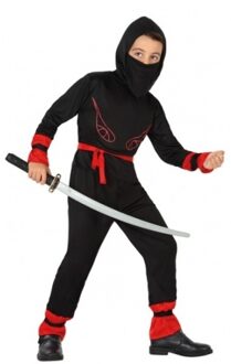 Atosa Ninja verkleedkleding kostuum - voor jongens - carnaval - zwart