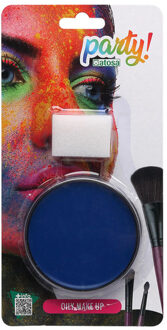 Atosa OIL grimeer schmink met sponsje - blauw - 6 gram - carnaval/verkleed - kind/volwassenen - Schmink