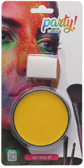 Atosa OIL grimeer schmink met sponsje - geel - 6 gram - carnaval/verkleed thema