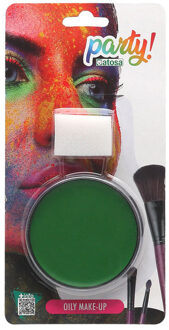 Atosa OIL grimeer schmink met sponsje - groen - 6 gram - carnaval/verkleed thema