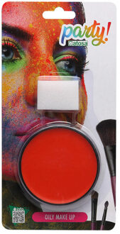 Atosa OIL grimeer schmink met sponsje - oranje - 6 gram - carnaval/verkleed thema