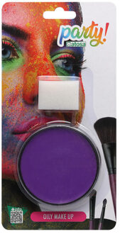 Atosa OIL grimeer schmink met sponsje - paars - 6 gram - carnaval/verkleed thema