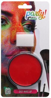 Atosa OIL grimeer schmink met sponsje - rood - 6 gram - carnaval/verkleed thema