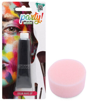 Atosa Pieten schmink setje - Zwart - met sponsje - gezicht - 30 ml - grimeren - kind/volwassenen