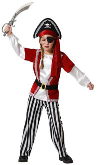 Atosa Piraten/zeerover verkleedkostuum - kinderen - rood - carnaval - 4-delig