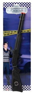 Atosa Politie/soldaten speelgoed verkleed geweer 56 cm Zwart
