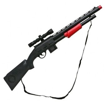 Atosa Politie/soldaten speelgoed verkleed geweer Zwart