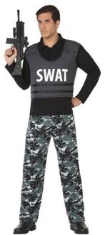 Atosa Politie SWAT team verkleed pak - kostuum - voor volwassenen - carnavalskleding Multi
