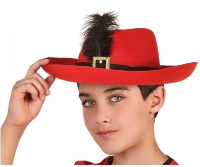 Atosa Rode musketier verkleed hoed voor kinderen