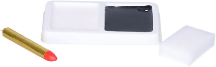 Atosa Schminkset horror zwart /wit met sponsje - Make up voor Halloween - Skeletten/vampiers/Dracula