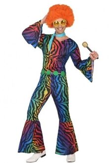 Atosa Seventies/disco verkleedkleding - heren - jaren 70 kostuum - 70s Carnavalskleding Multi