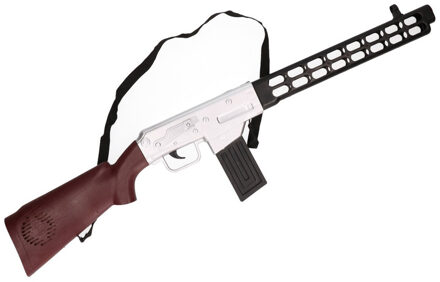 Atosa Soldaten speelgoed verkleed geweer bruin met geluid 76 cm